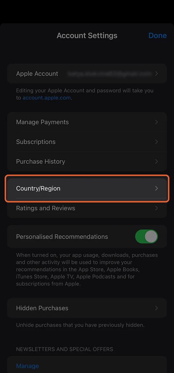 Chose a country to access the Mostbet app.