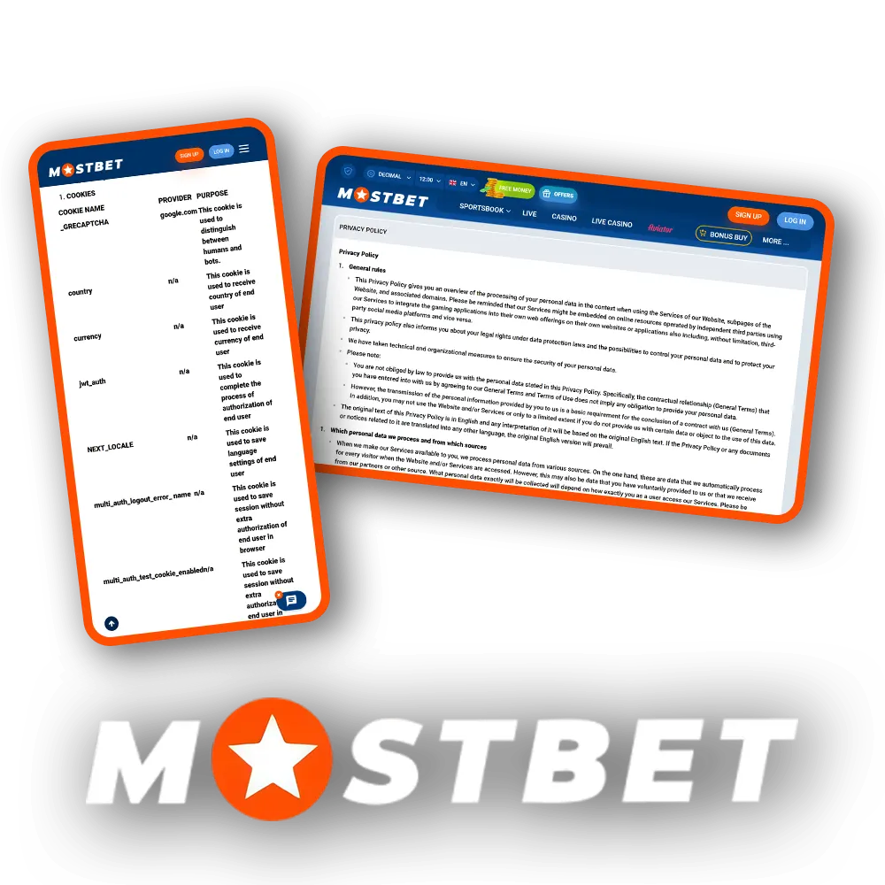 Read the Mostbet privacy policy and start playing.