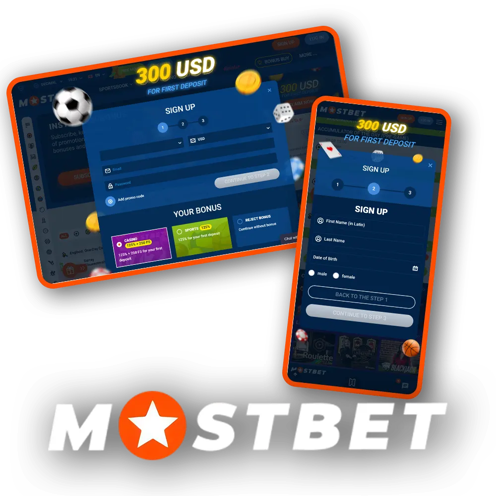 Create an account on Mostbet to access your favorite games.
