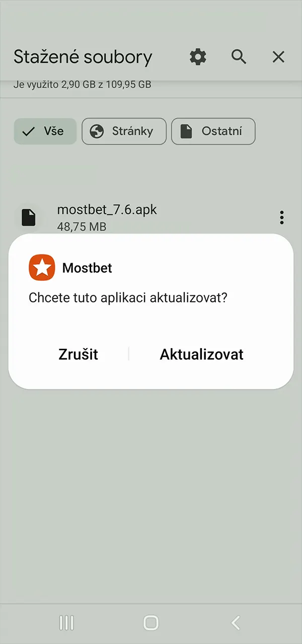 Nainstalujte aplikaci Mostbet během chvilky.
