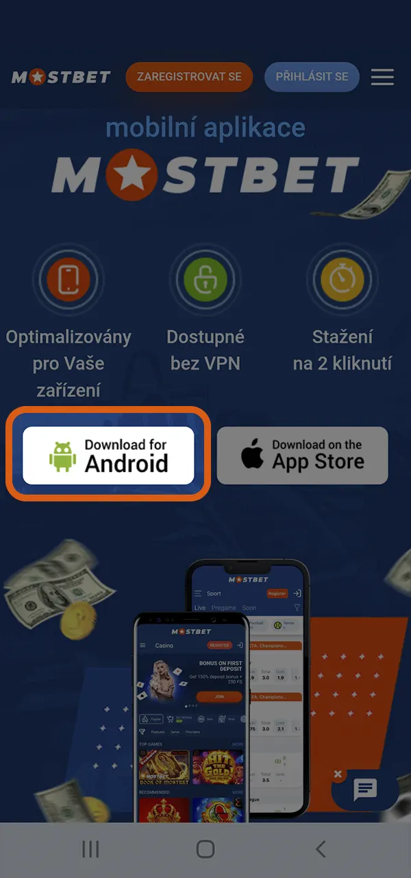 Zjistěte, jak získat aplikaci Mostbet pro Android.