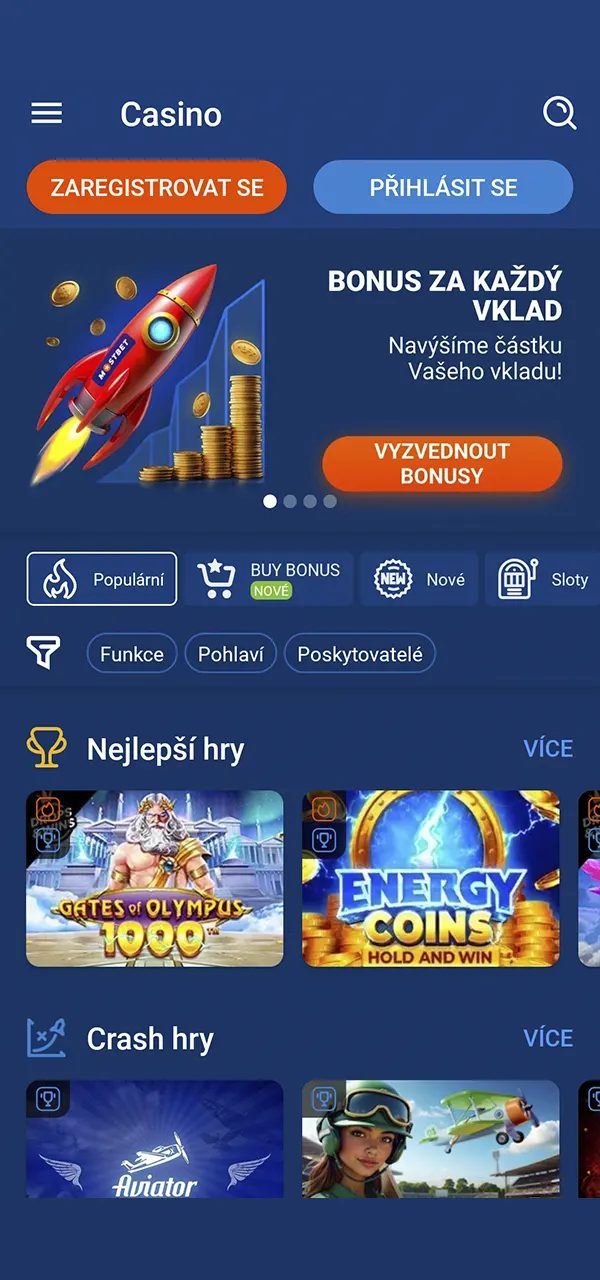 Na platformě Mostbet si můžete vybrat hry podle svého vkusu.