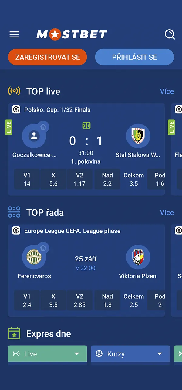Mostbet nabízí rozsáhlou sportovní sekci.
