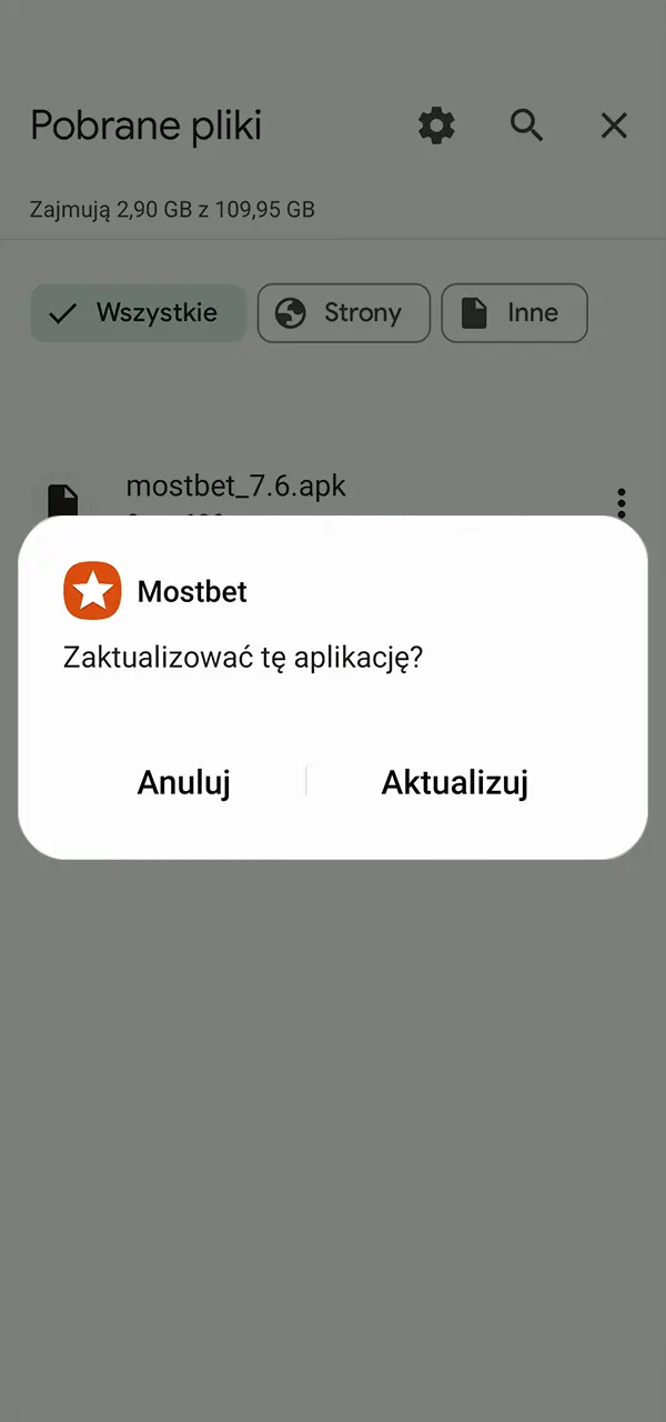 Zainstaluj aplikację Mostbet w kilka chwil.