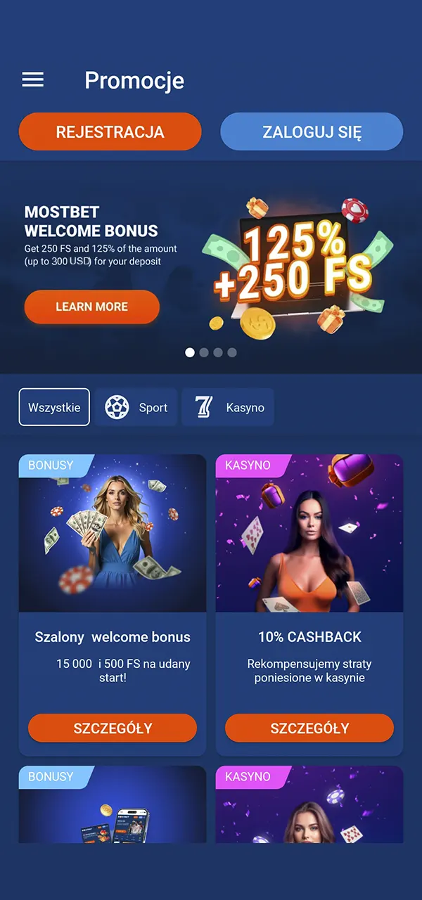 Skorzystaj z atrakcyjnych promocji w aplikacji Mostbet.