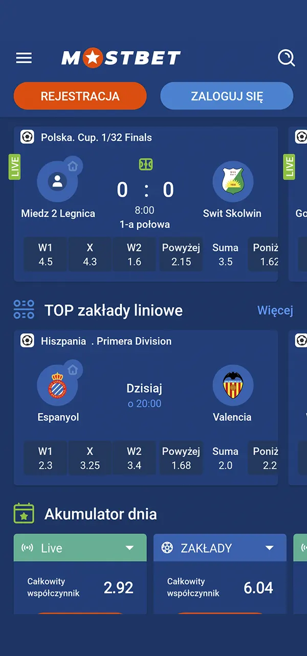 Mostbet oferuje rozbudowaną sekcję sportową.