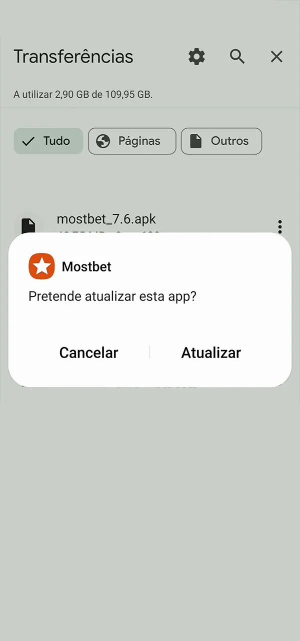 Instale o aplicativo Mostbet em poucos instantes.