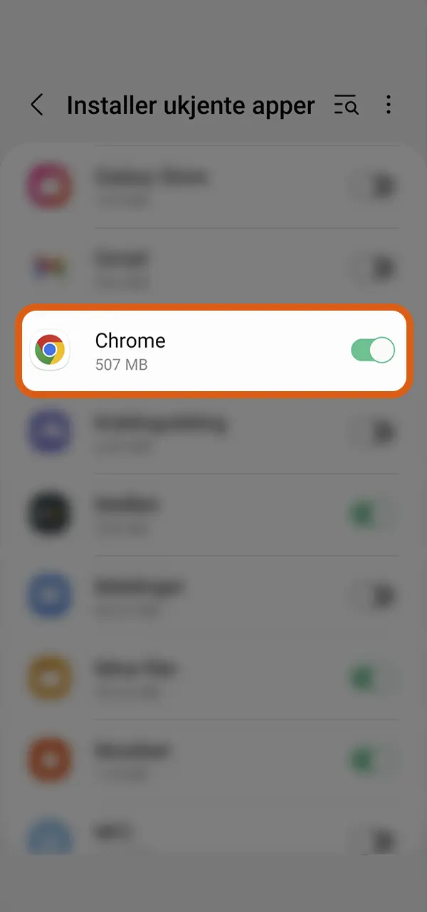 Tillat installasjon av apper for å kjøre Mostbet på enheten din.