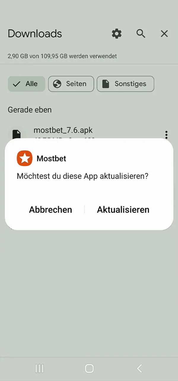 Erlaube die Installation von Apps, um Mostbet auf deinem Gerät auszuführen.
