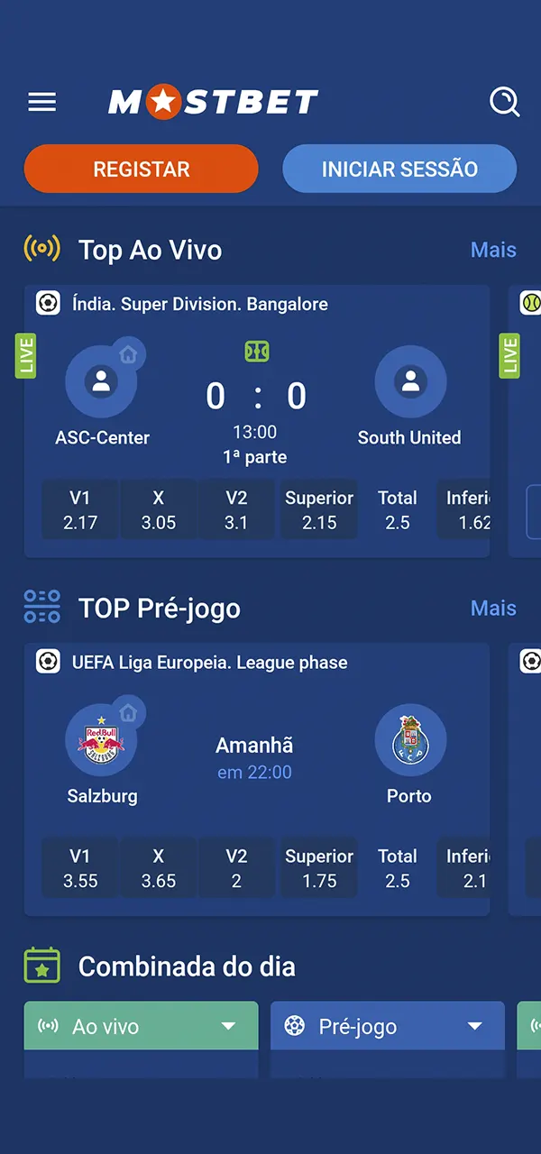 A Mostbet oferece uma ampla seção de esportes.