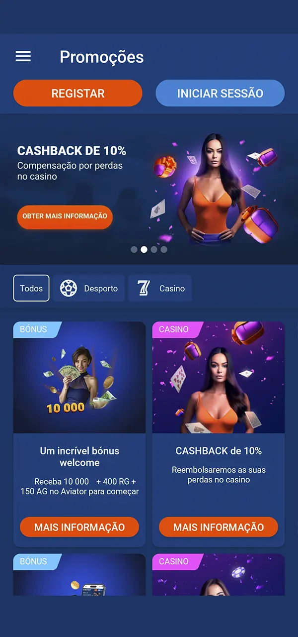 Aproveite as ótimas promoções no aplicativo Mostbet.