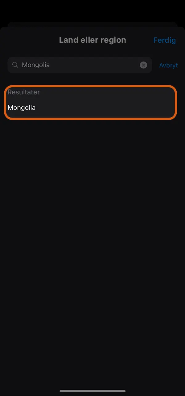 Velg et støttet land og start å spille i Mostbet-appen.