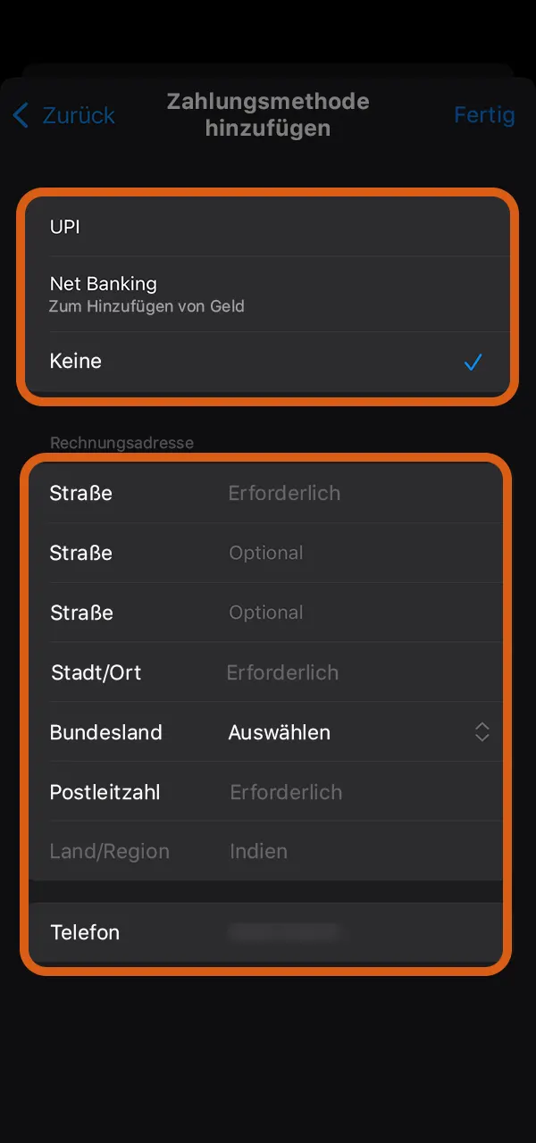 Geben Sie die erforderlichen Informationen ein, um auf die Mostbet-App zuzugreifen.