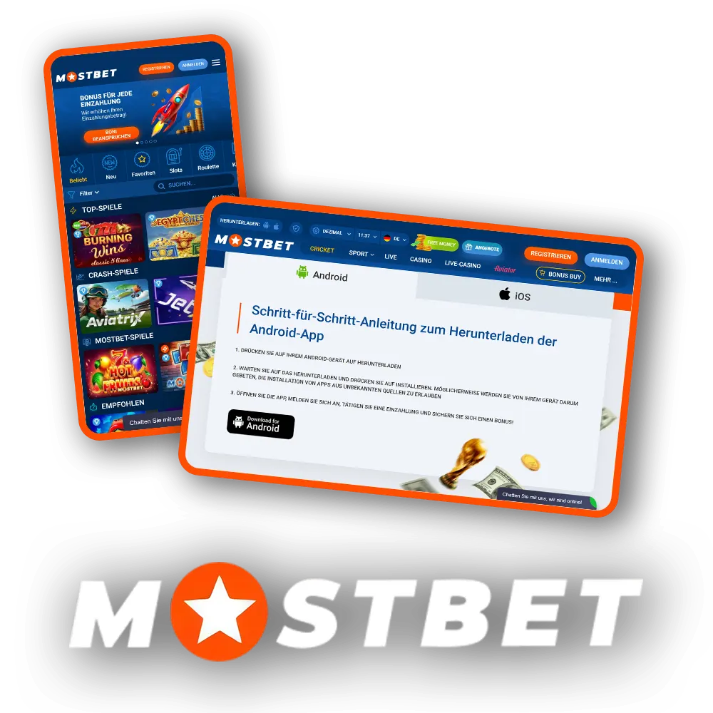 Laden Sie die Mostbet-App herunter und genießen Sie Spiele überall.