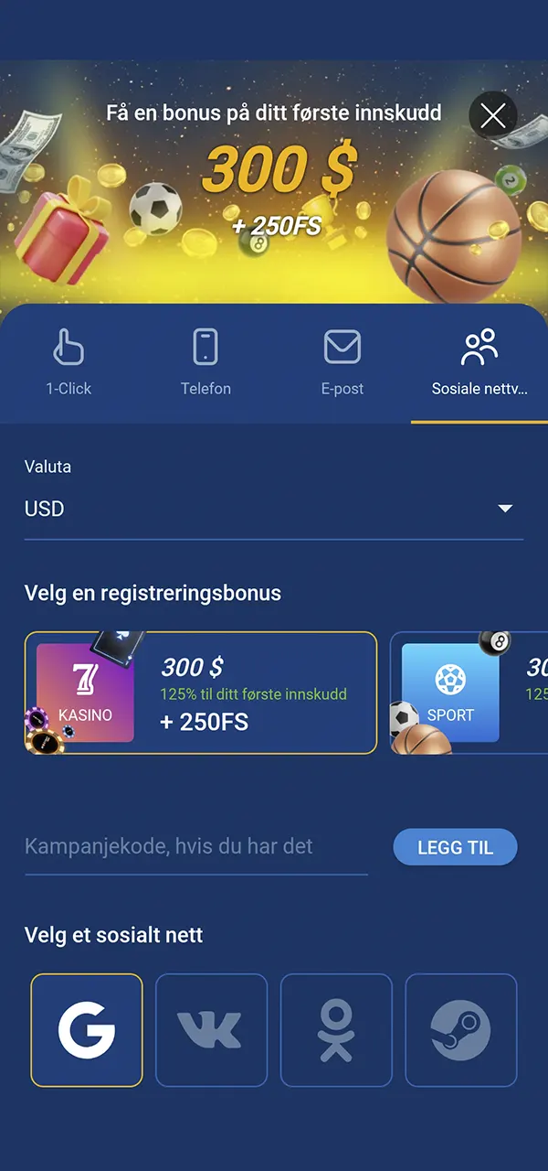 Mostbet-nettstedet tilbyr enkle registreringsmetoder.