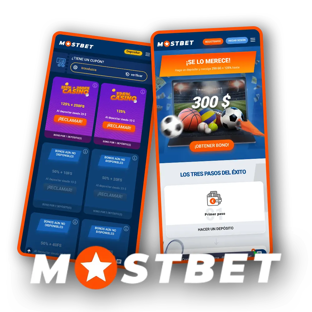 Regístrate para recibir un generoso bono de inicio en Mostbet.