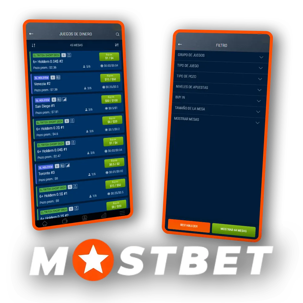 Explora la categoría de póker en el sitio web oficial de Mostbet.
