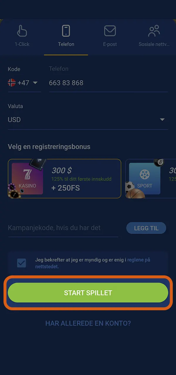 Fullfør registreringen hos Mostbet og begynn å nyte alle fordelene.