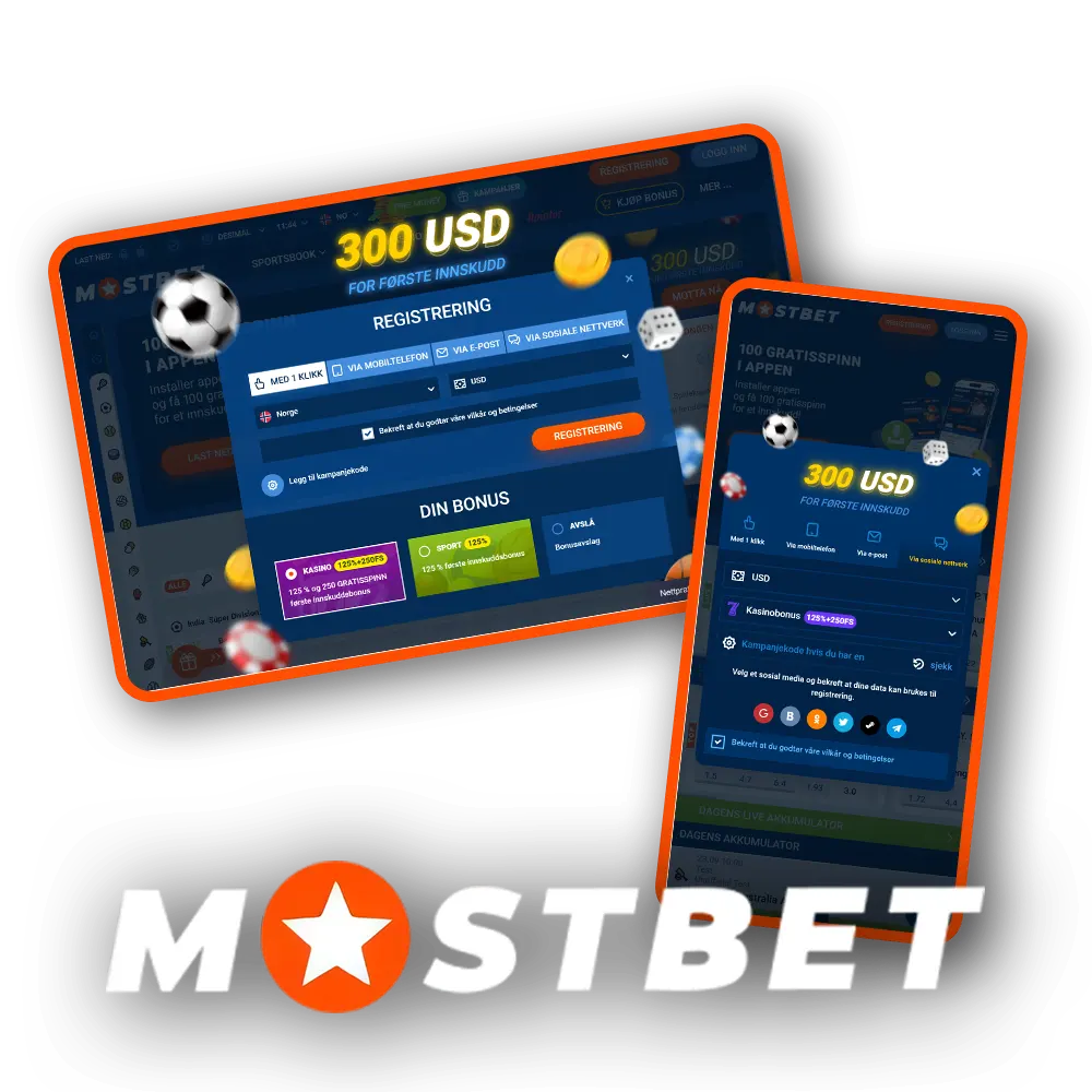 Opprett en konto på Mostbet for å få tilgang til dine favorittspill.