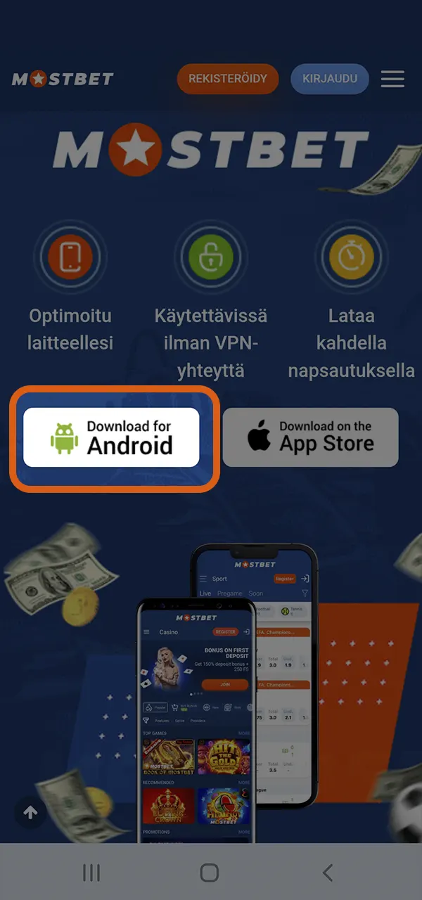 Selvitä, kuinka saat Mostbetin APK-tiedoston Androidille.