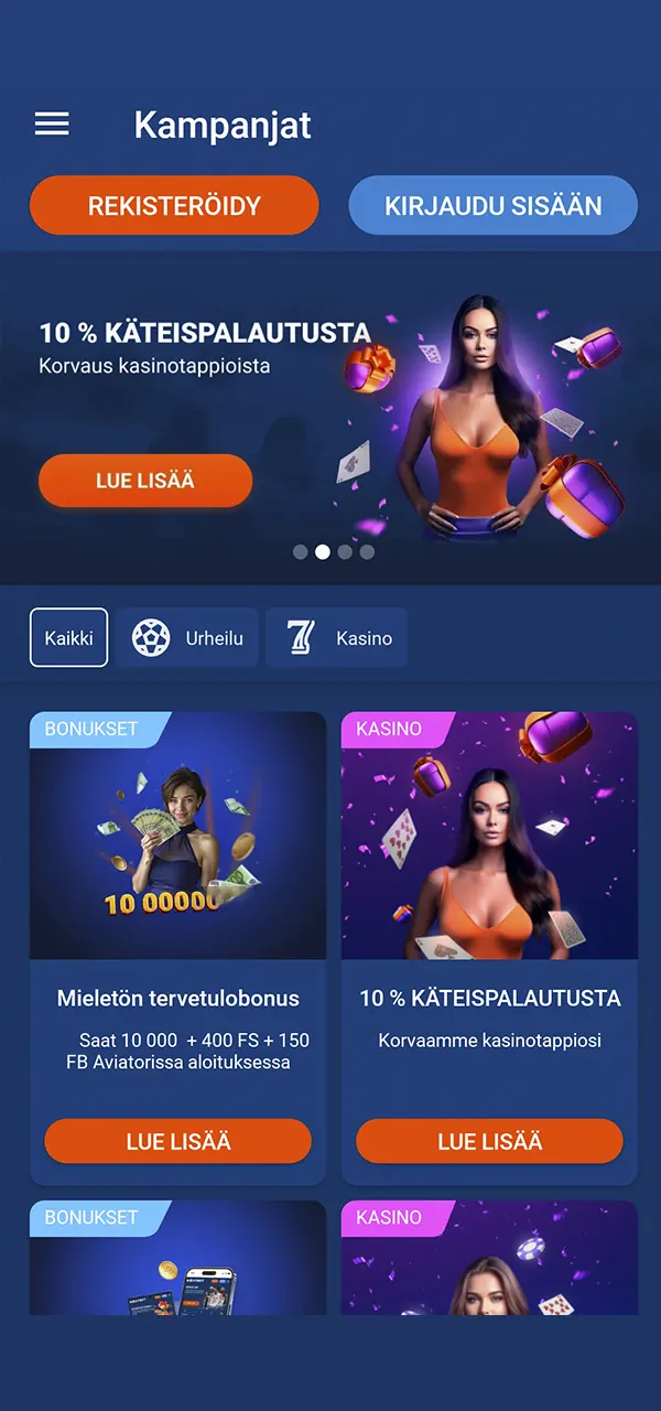 Hyödynnä loistavia tarjouksia Mostbet-sovelluksessa.