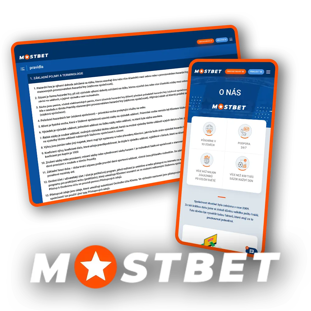 Přečtěte si všeobecné podmínky webu Mostbet.