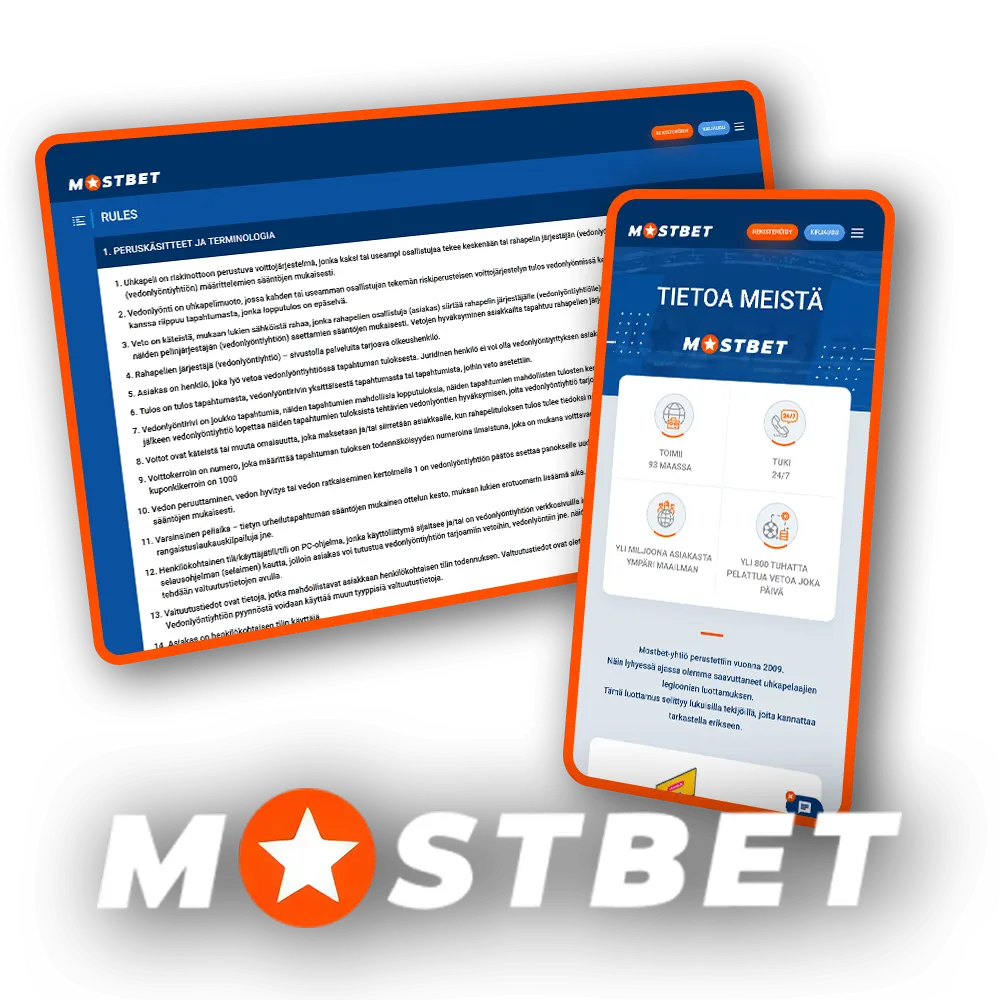 Lue Mostbetin sivuston yleiset ehdot.