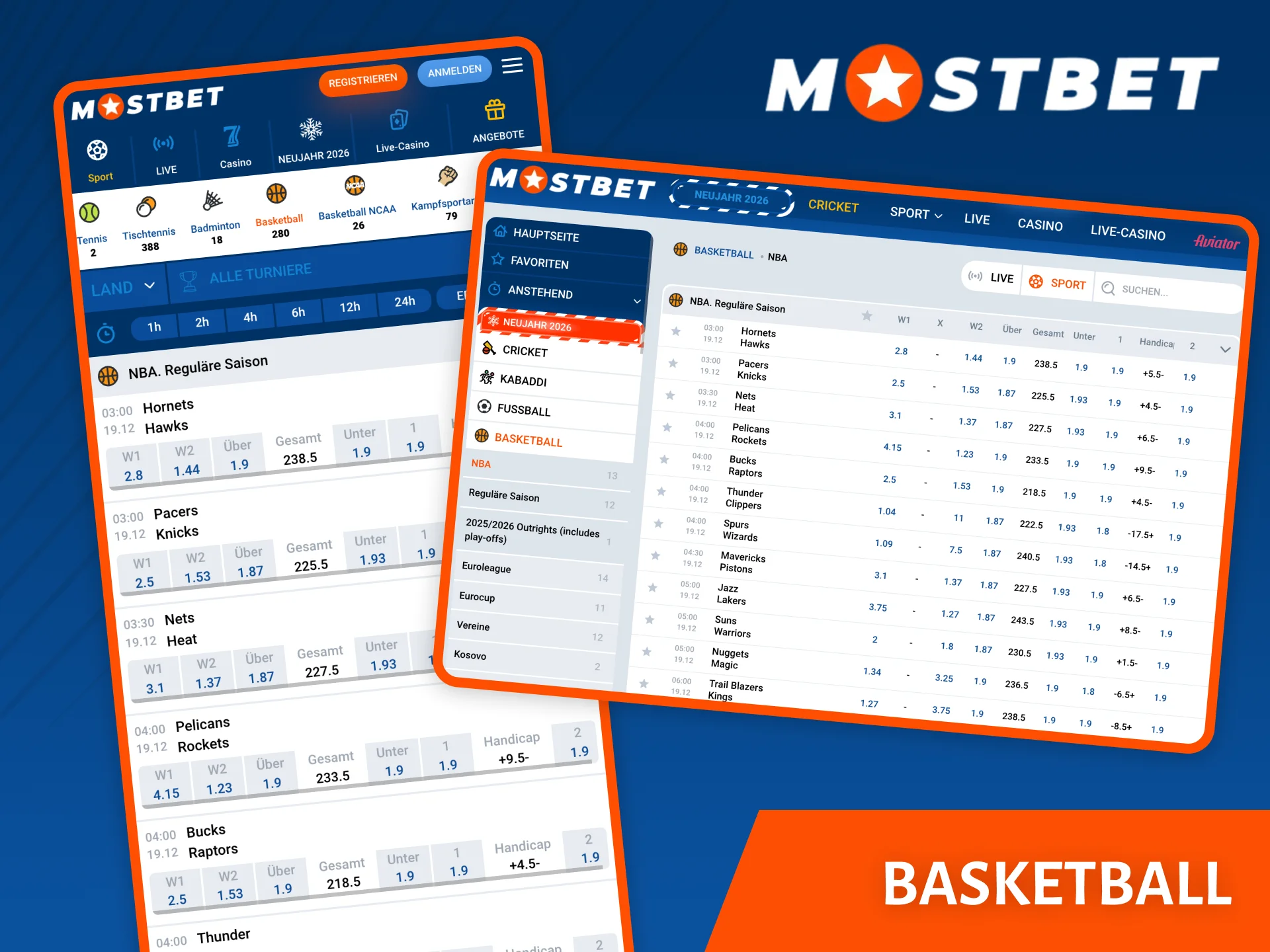 Platzieren Sie Ihre Wetten auf die Top-Basketballspiele bei Mostbet.