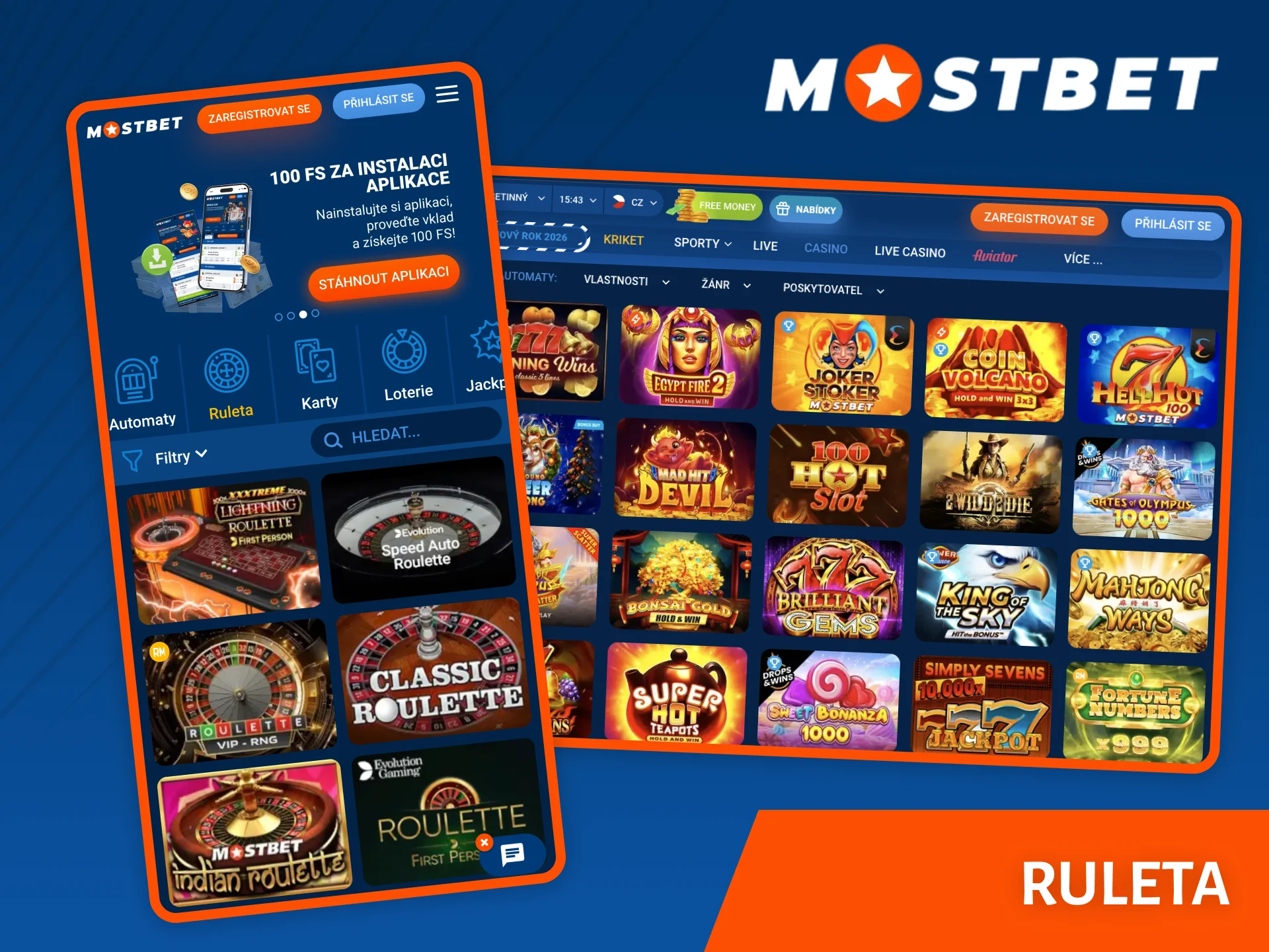 Hrajte a vyhrajte v ruletě na stránkách kasina Mostbet.