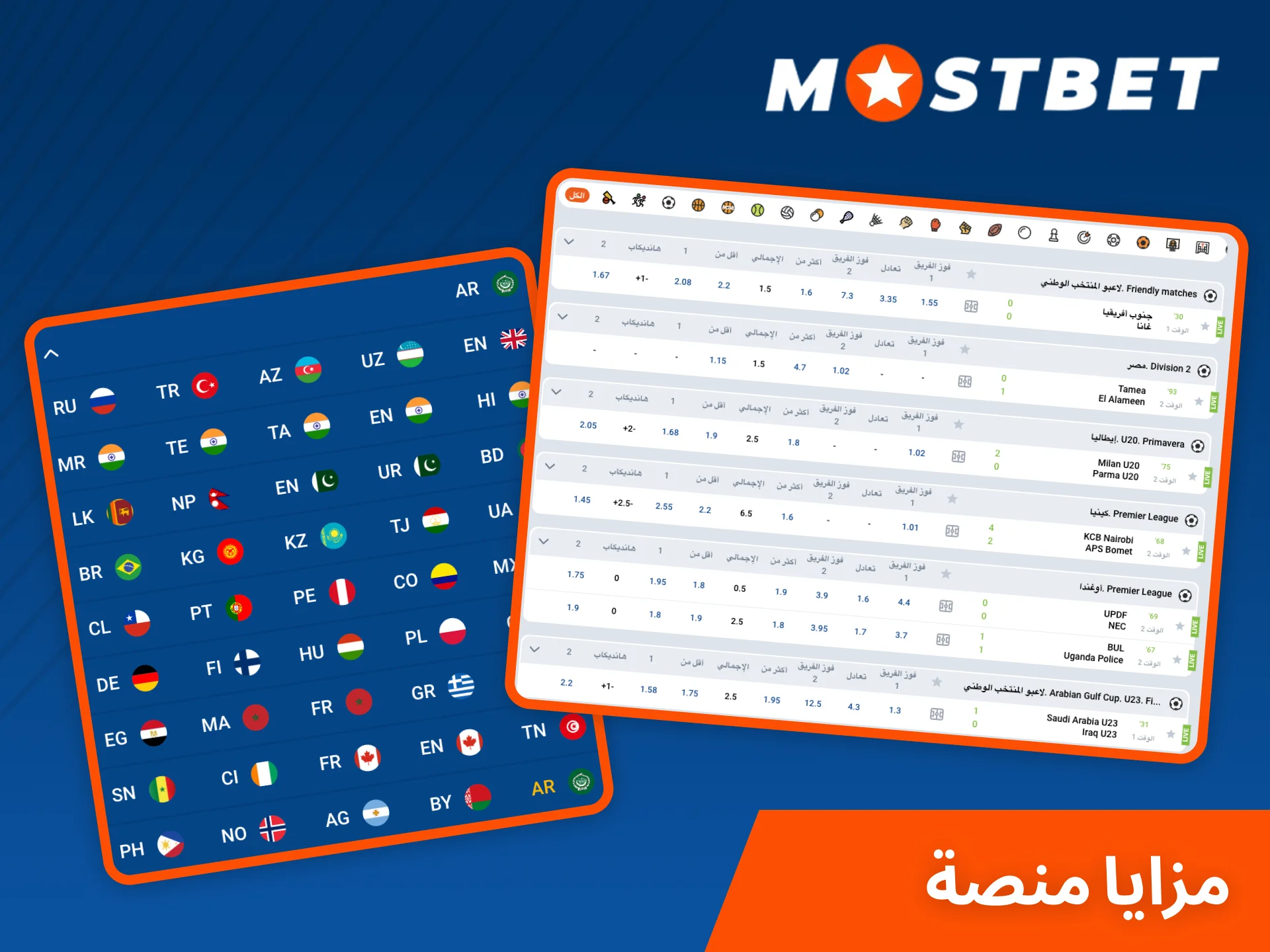اكتشف جميع مزايا منصة Mostbet.