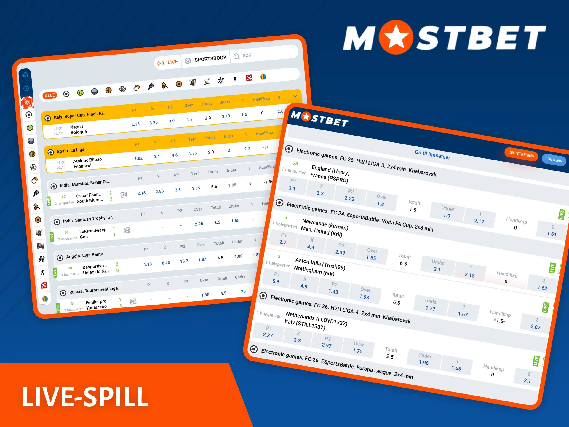 Plasser spill i sanntid på Mostbet-nettstedet og opplev spenningen ved live-action.