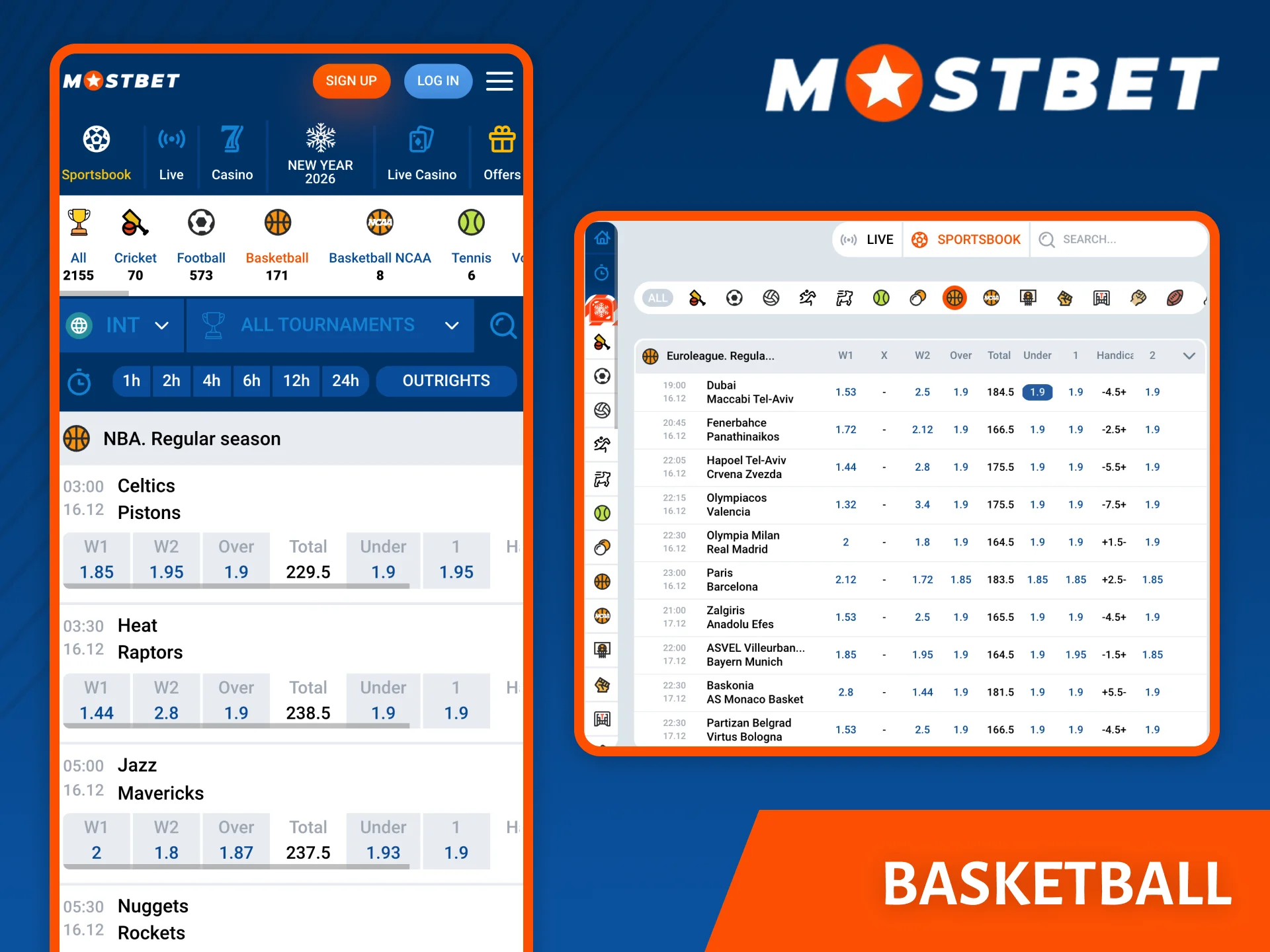Betting on basketball on the Mostbet bookmaker website offers unique advantages.