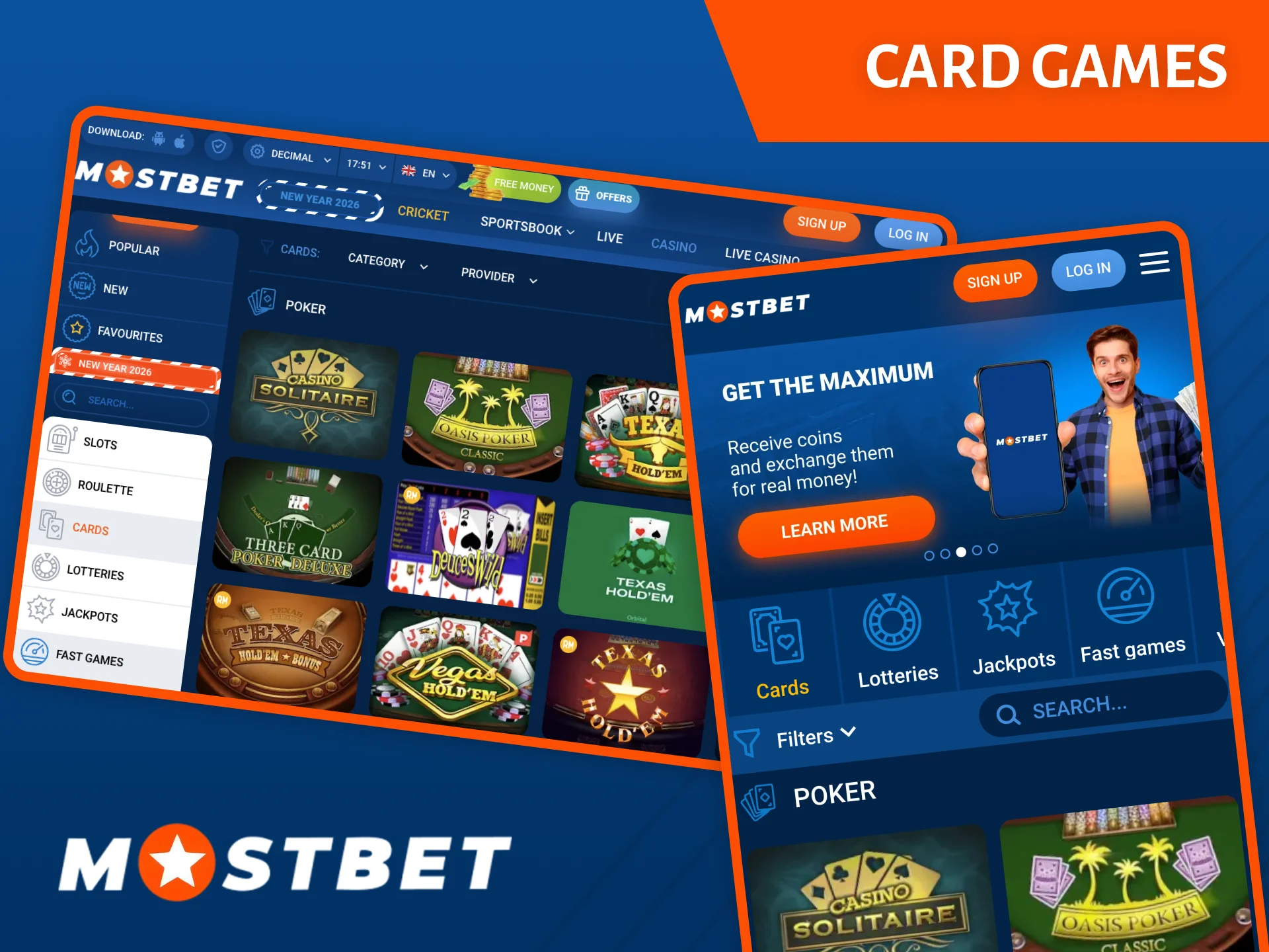 The card games at Mostbet casino will delight you with their wide variety.