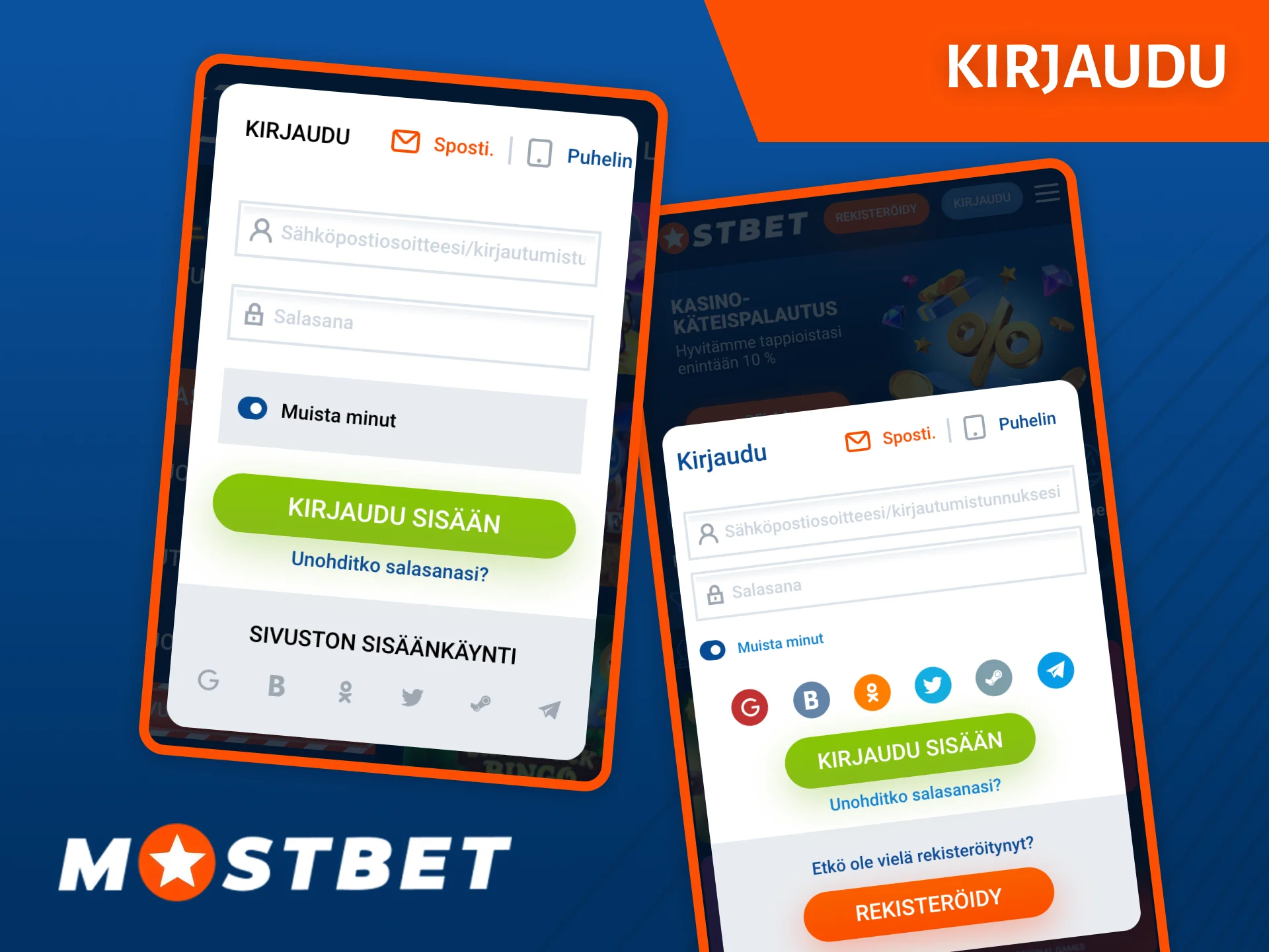 Kirjaudu sisään Mostbet-sivustolle ja pääset käyttämään urheiluvedonlyöntiä ja kasinoa.