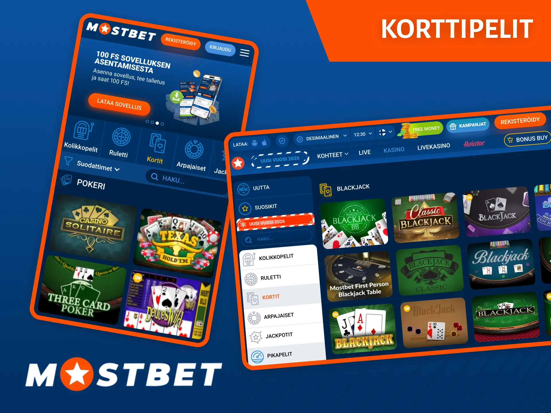 Mostbet-kasino tarjoaa laajan valikoiman korttipelejä parhaimmilta pelivalmistajilta.