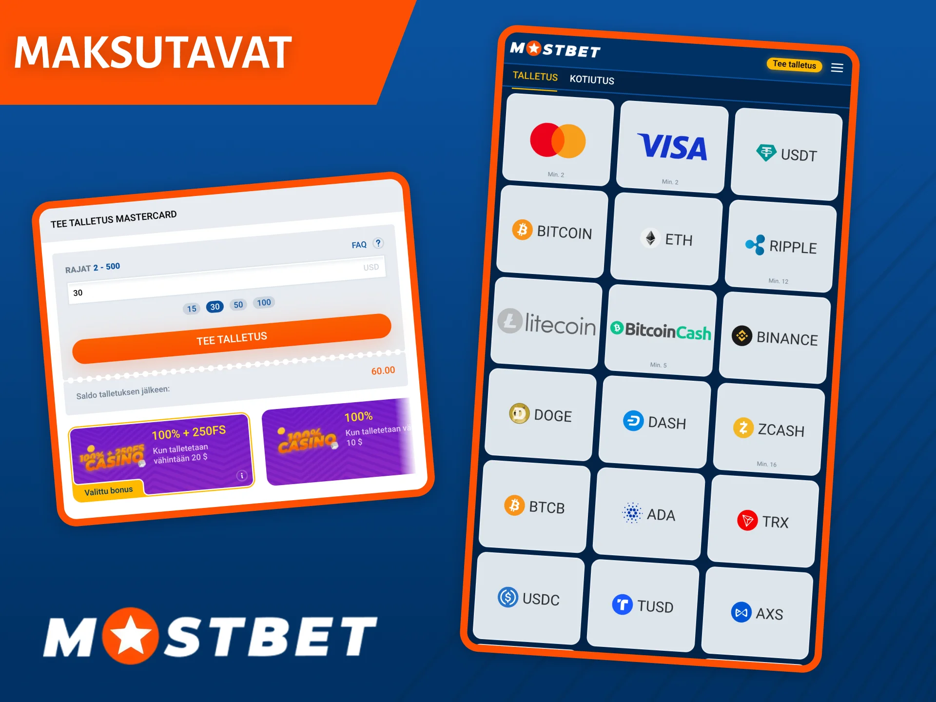 Täytä Mostbet-tilisi helposti ja kätevästi.