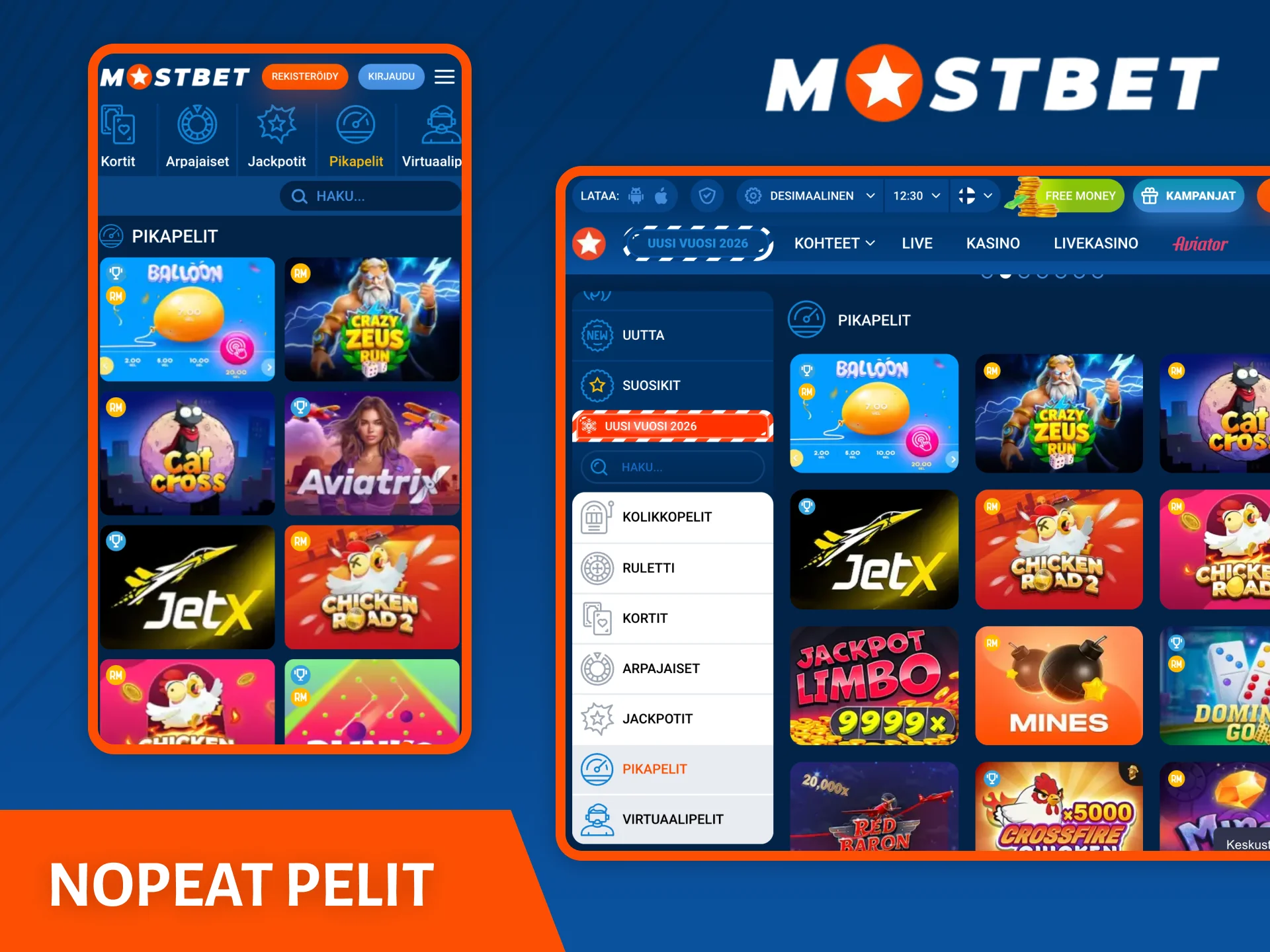 Mostbet-kasinon pikapelit ovat oppaasi jännittävien elämysten maailmaan.