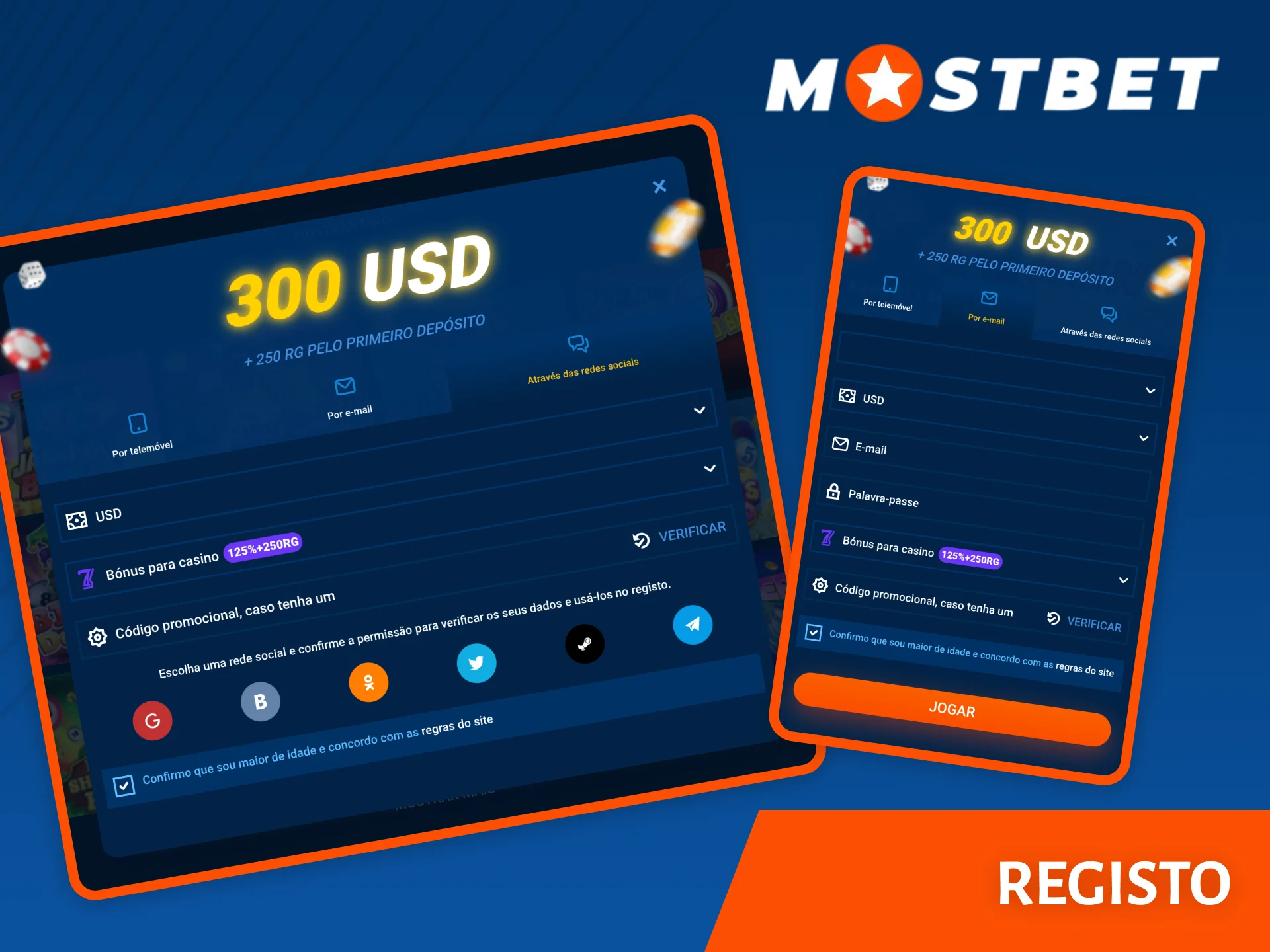 O registo no site oficial da Mostbet demora apenas alguns cliques.