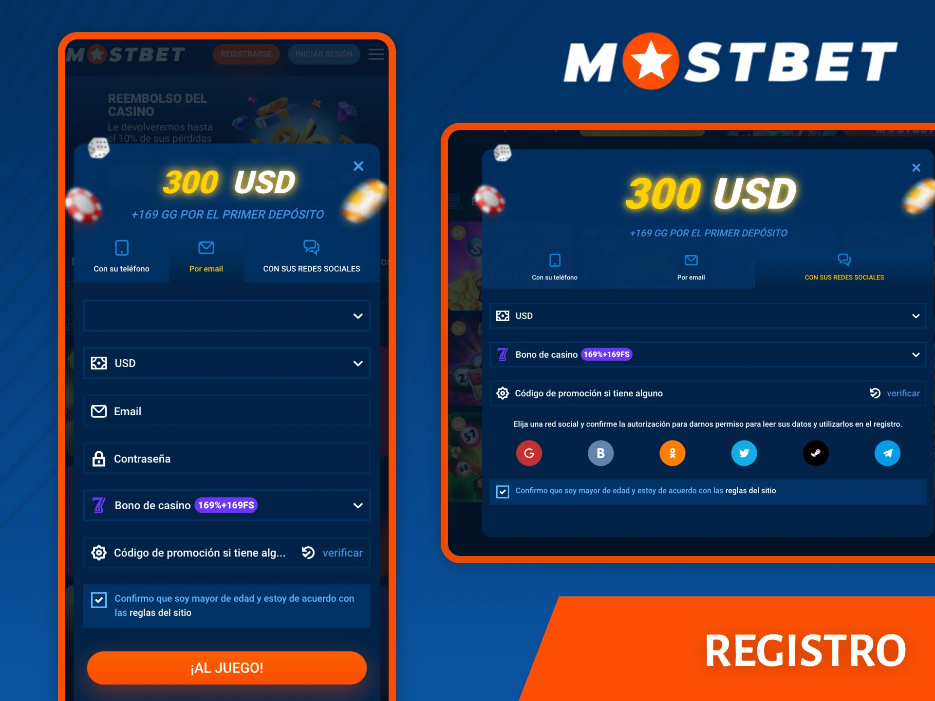Regístrese en el sitio web de Mostbet y obtenga acceso a todas las funciones de la plataforma.