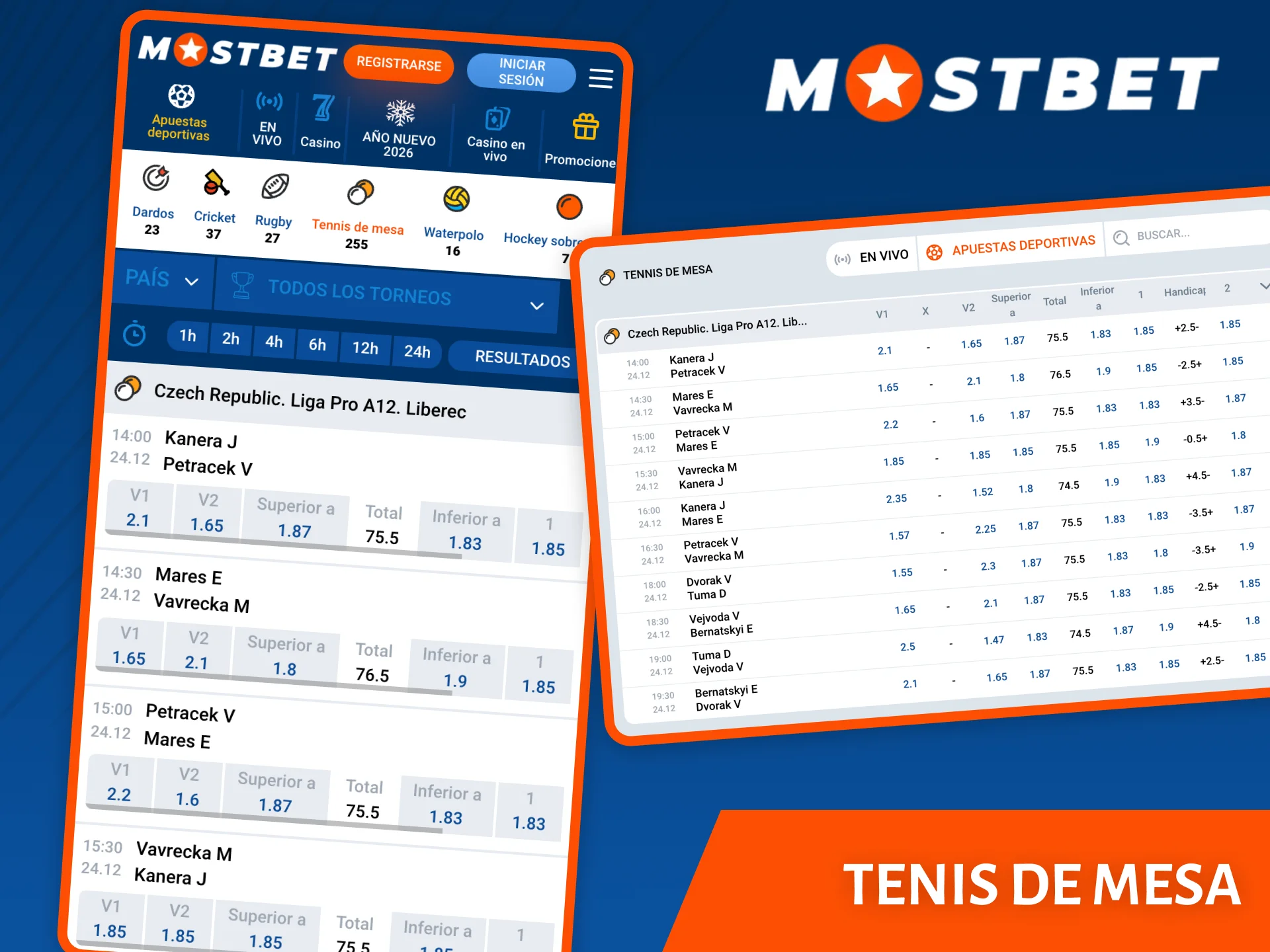 El tenis de mesa en el sitio web de Mostbet es la mejor opción para realizar una buena apuesta.