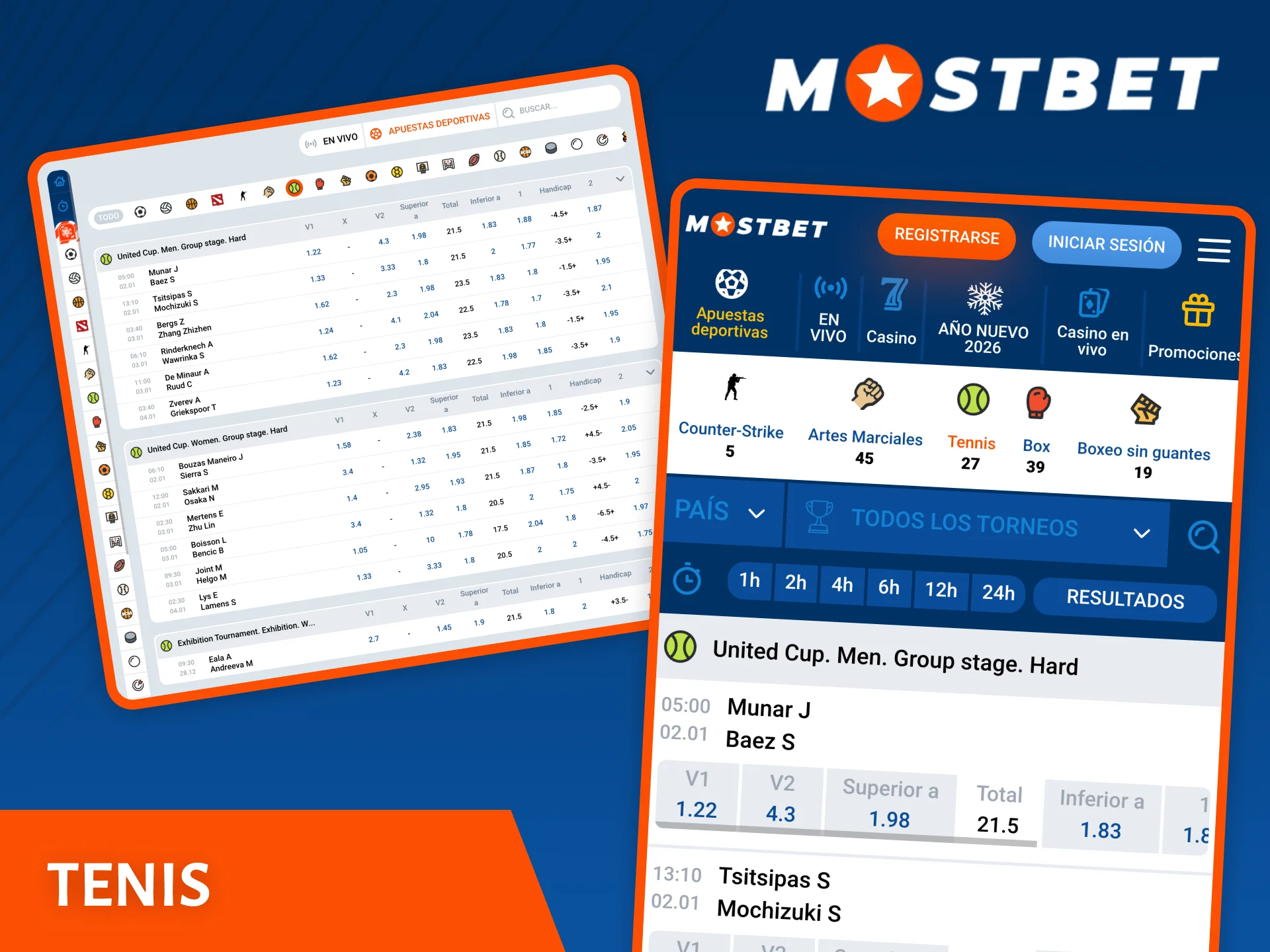 En la página web de Mostbet encontrarás una amplia oferta y cuotas ventajosas para apostar en tenis.