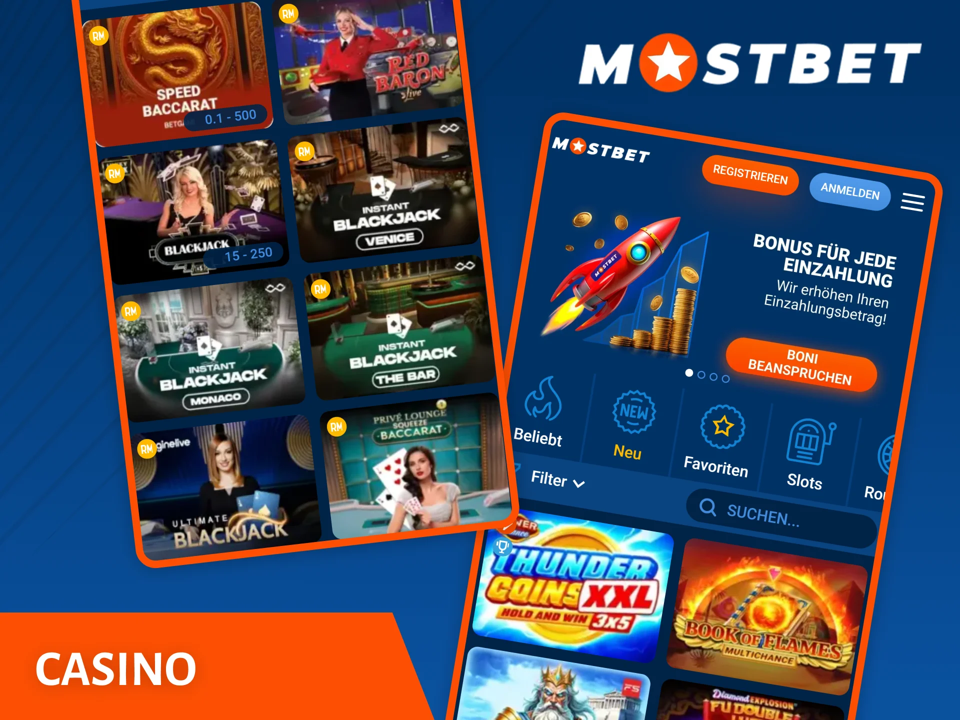 Spielen Sie Ihre Lieblings-Casinospiele in der Mostbet Casino-App.