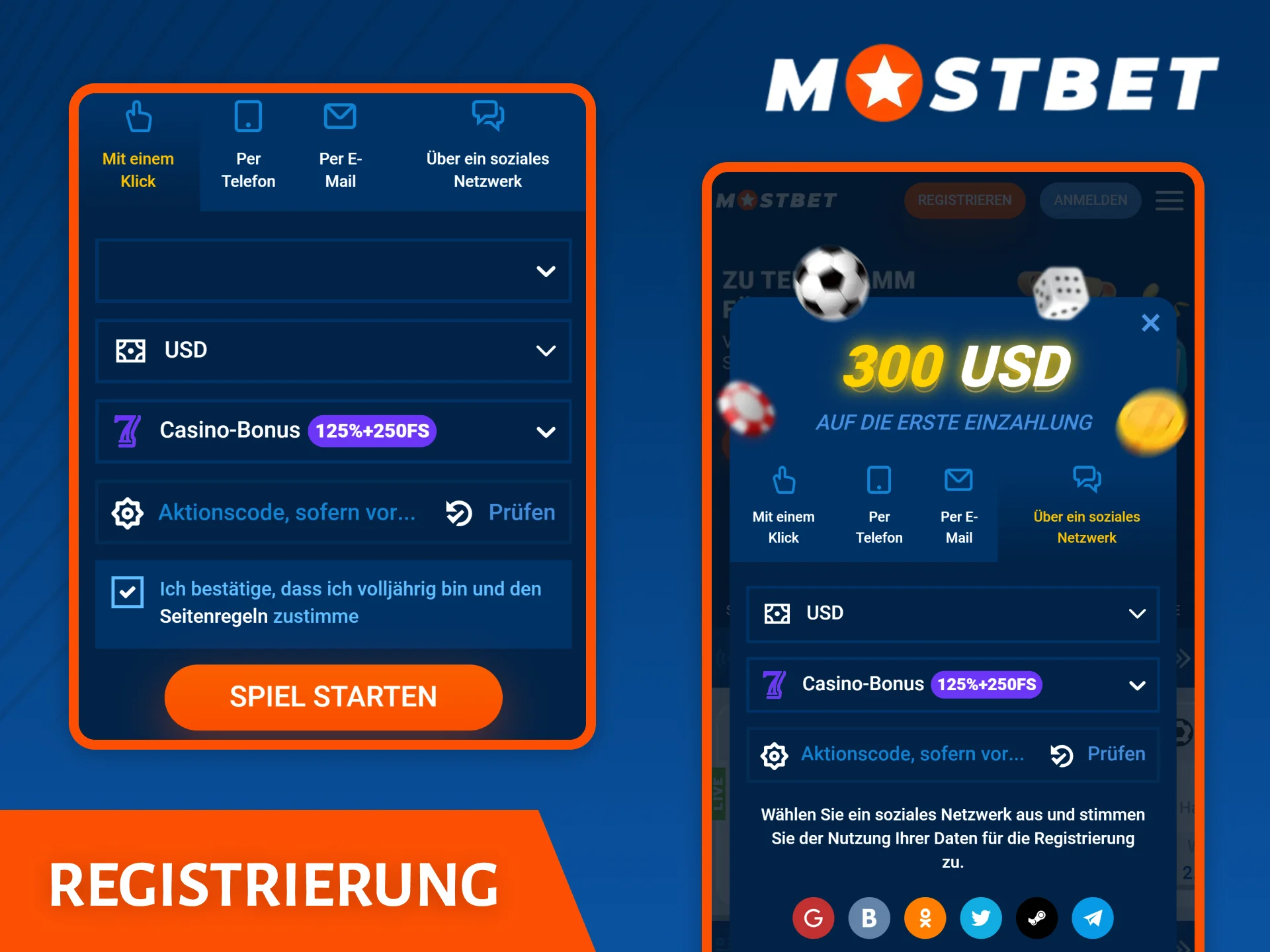 Registrieren Sie sich über die Mostbet-App und erhalten Sie Zugriff auf alle Funktionen, die auf der Website verfügbar sind.