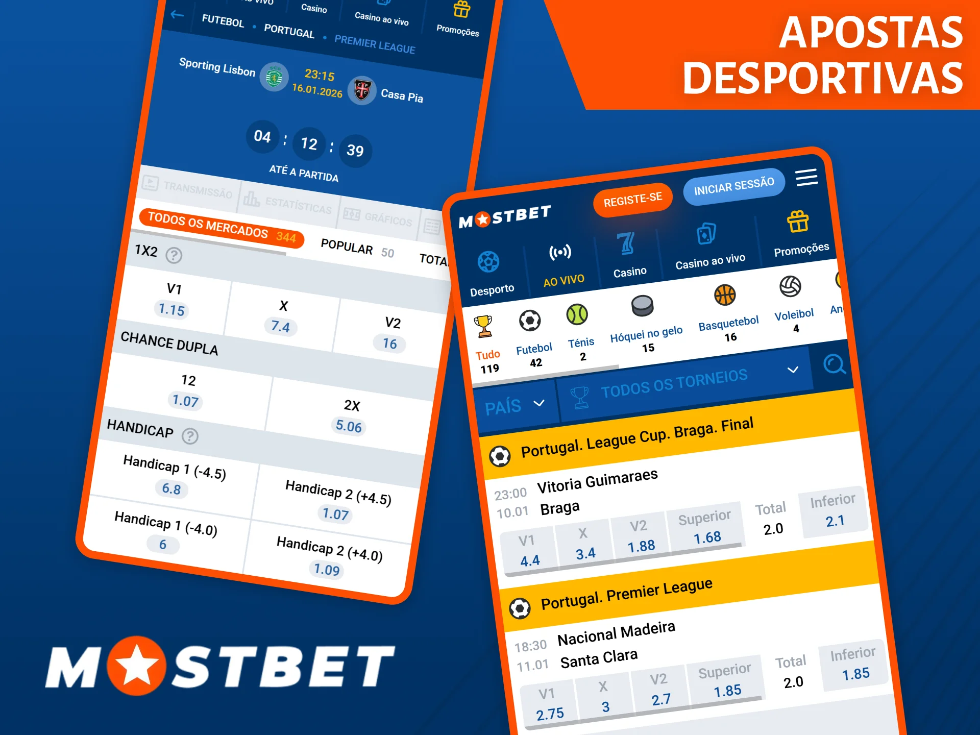 Confira a ampla seleção de opções de apostas desportivas no aplicativo da casa de apostas Mostbet.