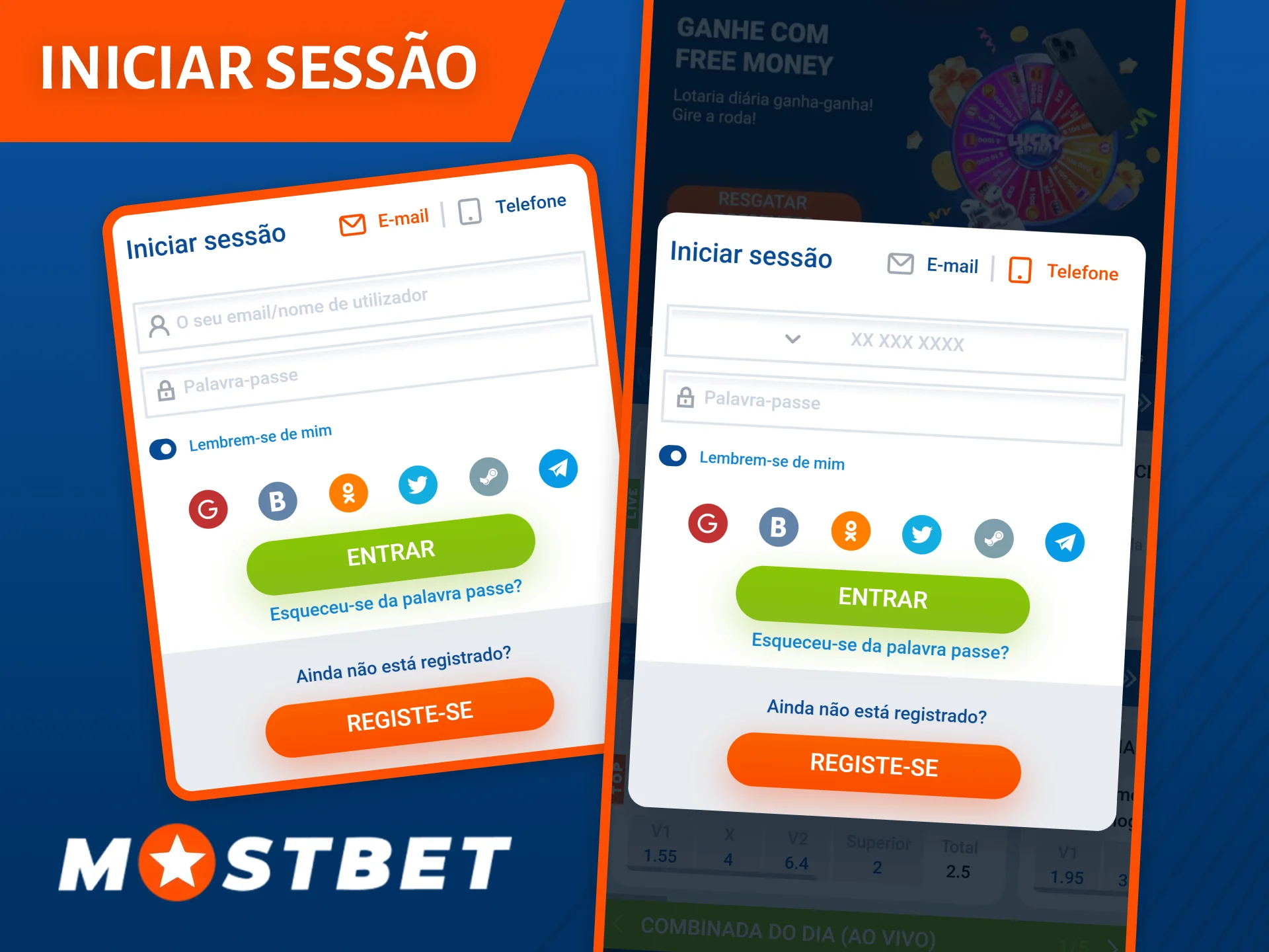 Inicie sessão na aplicação para começar a utilizar a aplicação Mostbet.