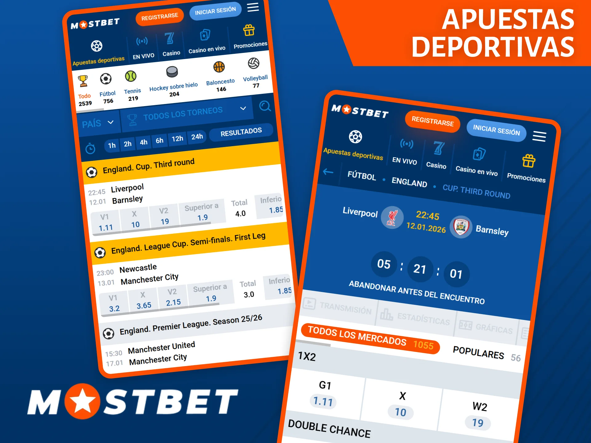 Echa un vistazo a la amplia selección de opciones de apuestas deportivas en la aplicación de la casa de apuestas Mostbet.