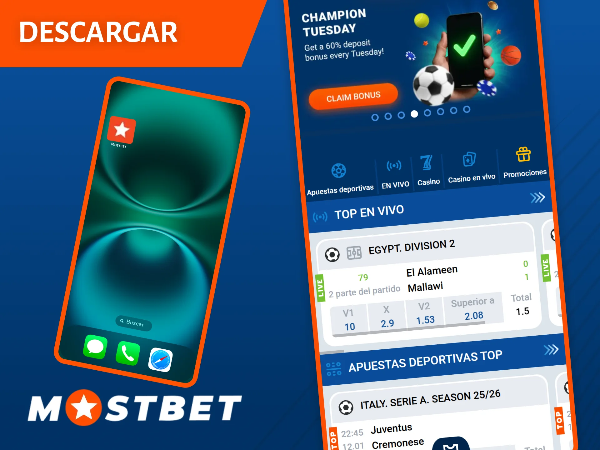 Descarga la aplicación Mostbet con solo un par de clics.