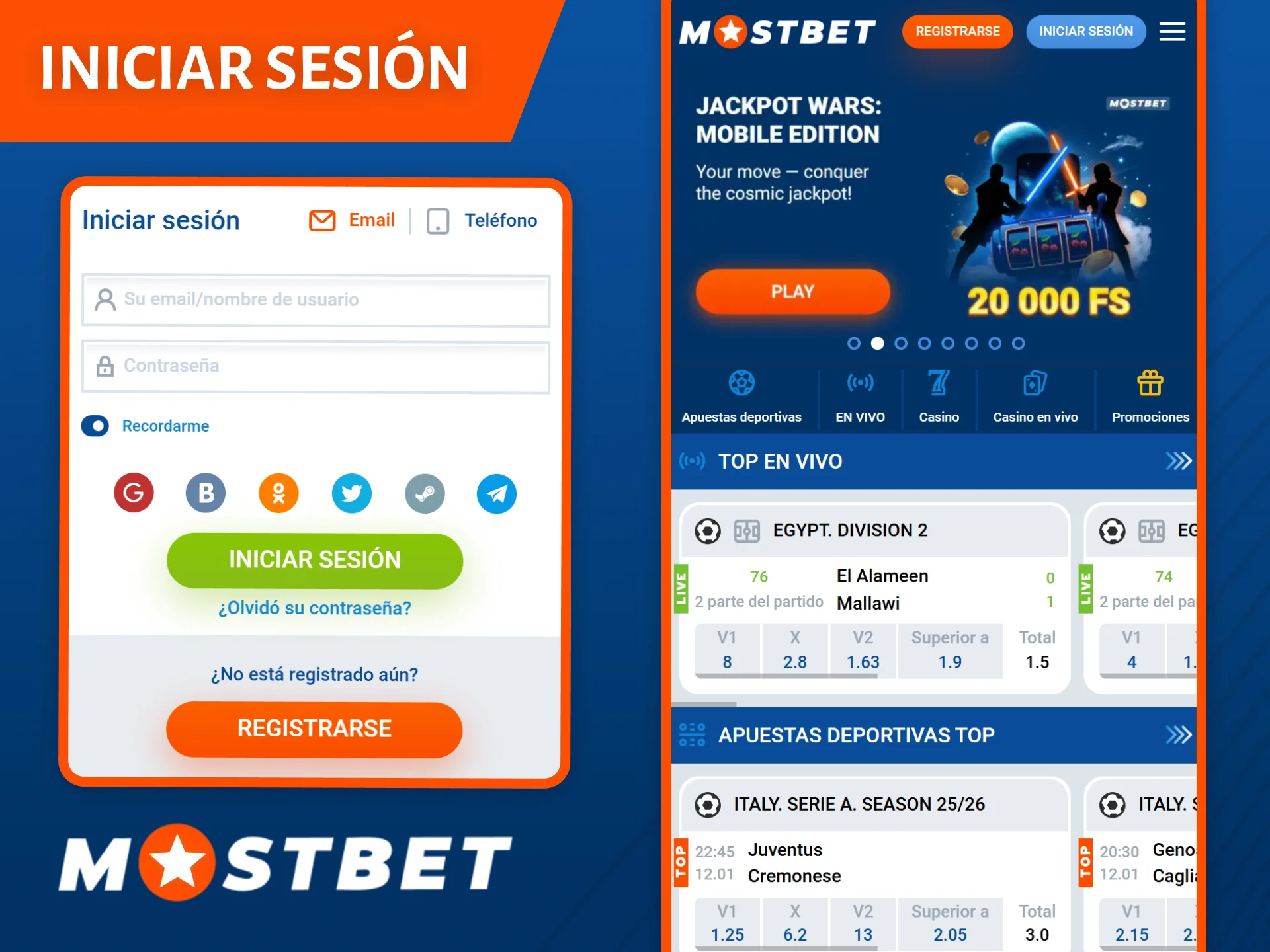 Inicie sesión en la aplicación para comenzar a utilizar la aplicación Mostbet.