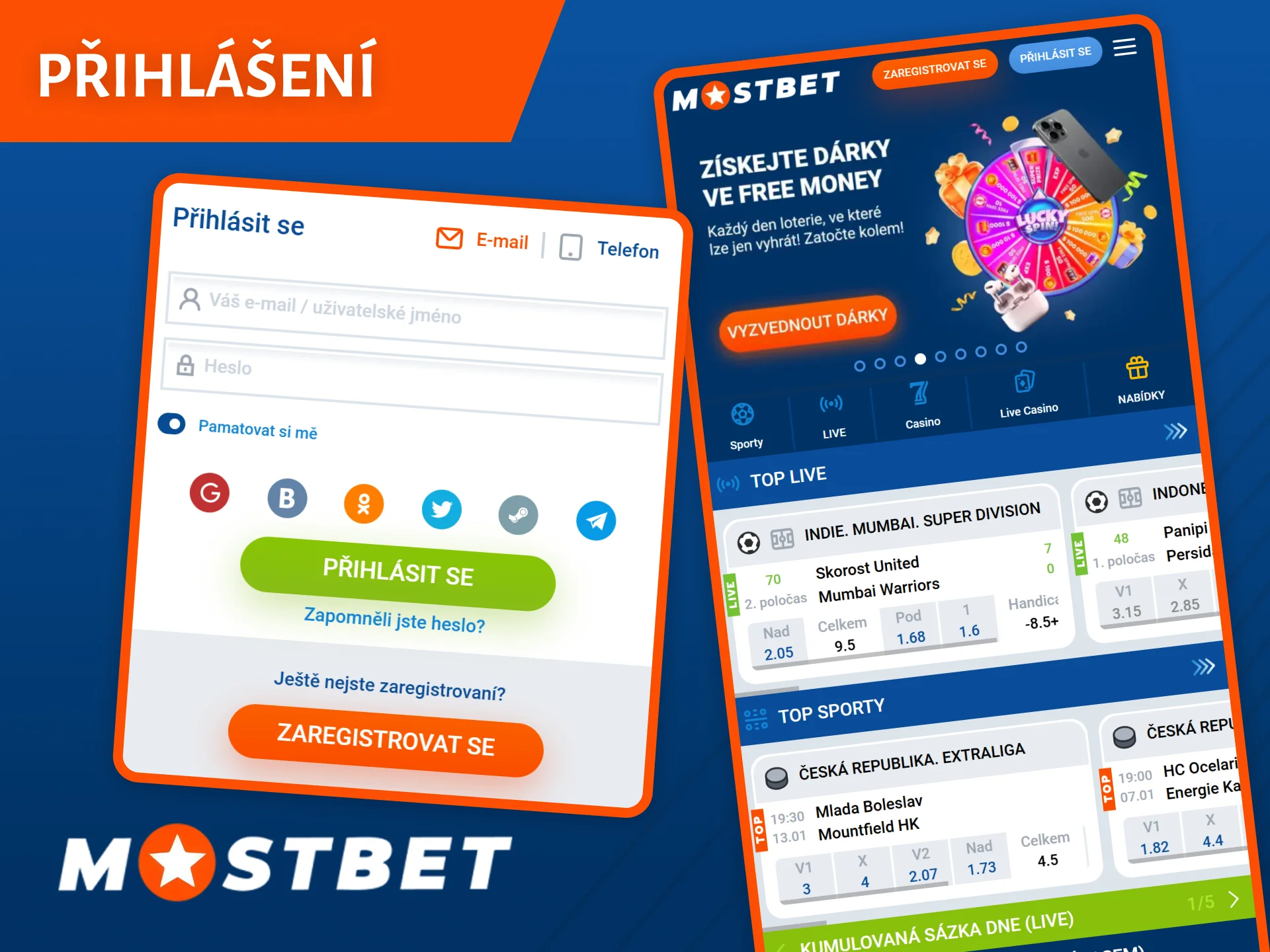 Přihlášení do aplikace Mostbet je rychlé, snadné a pohodlné.