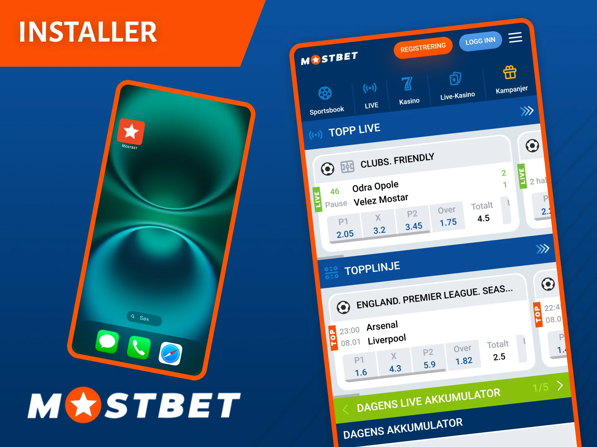 Last ned Mostbet-appen og nyt spill hvor som helst.